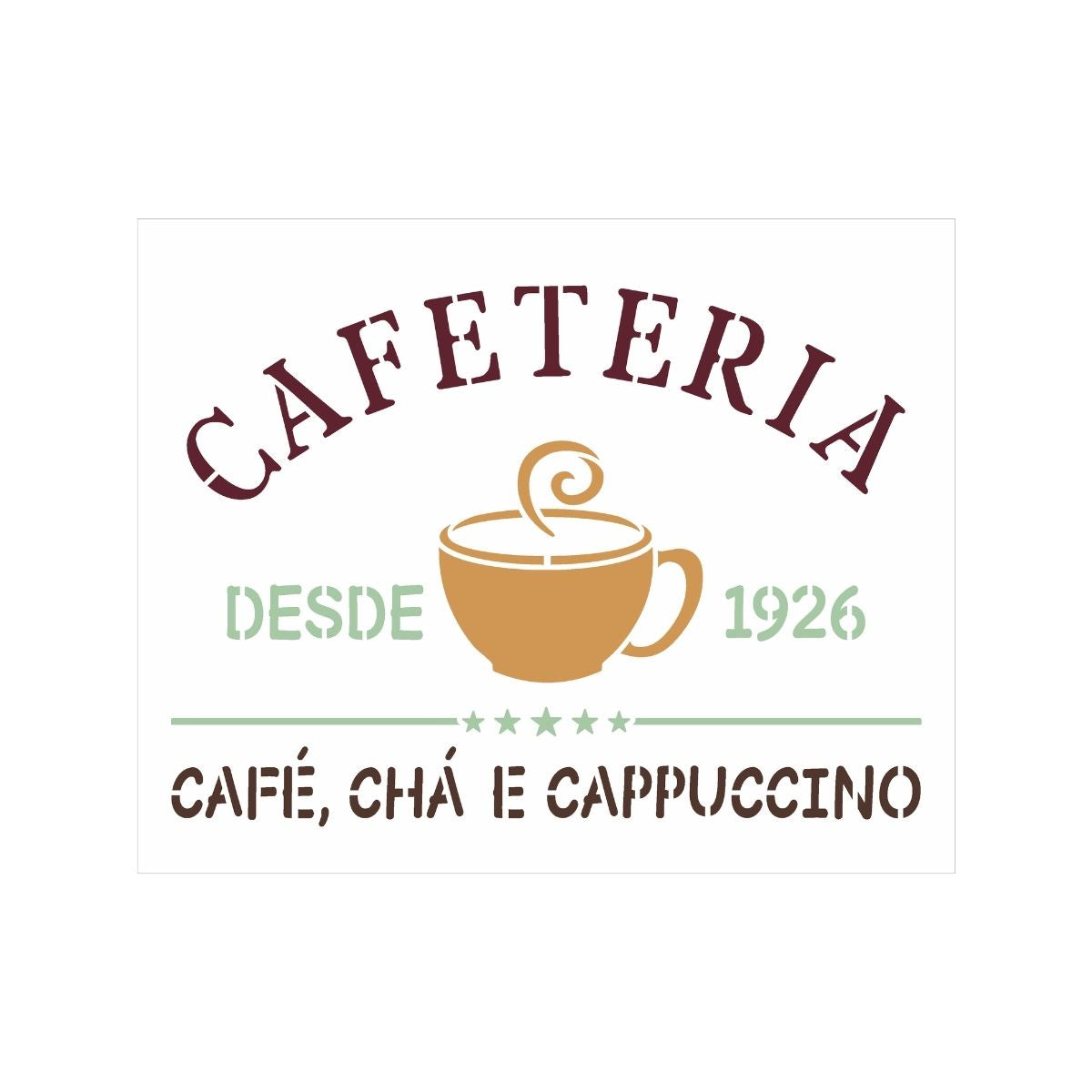Stencil Opa 20x25cm - Culinária Cafeteria - 3045