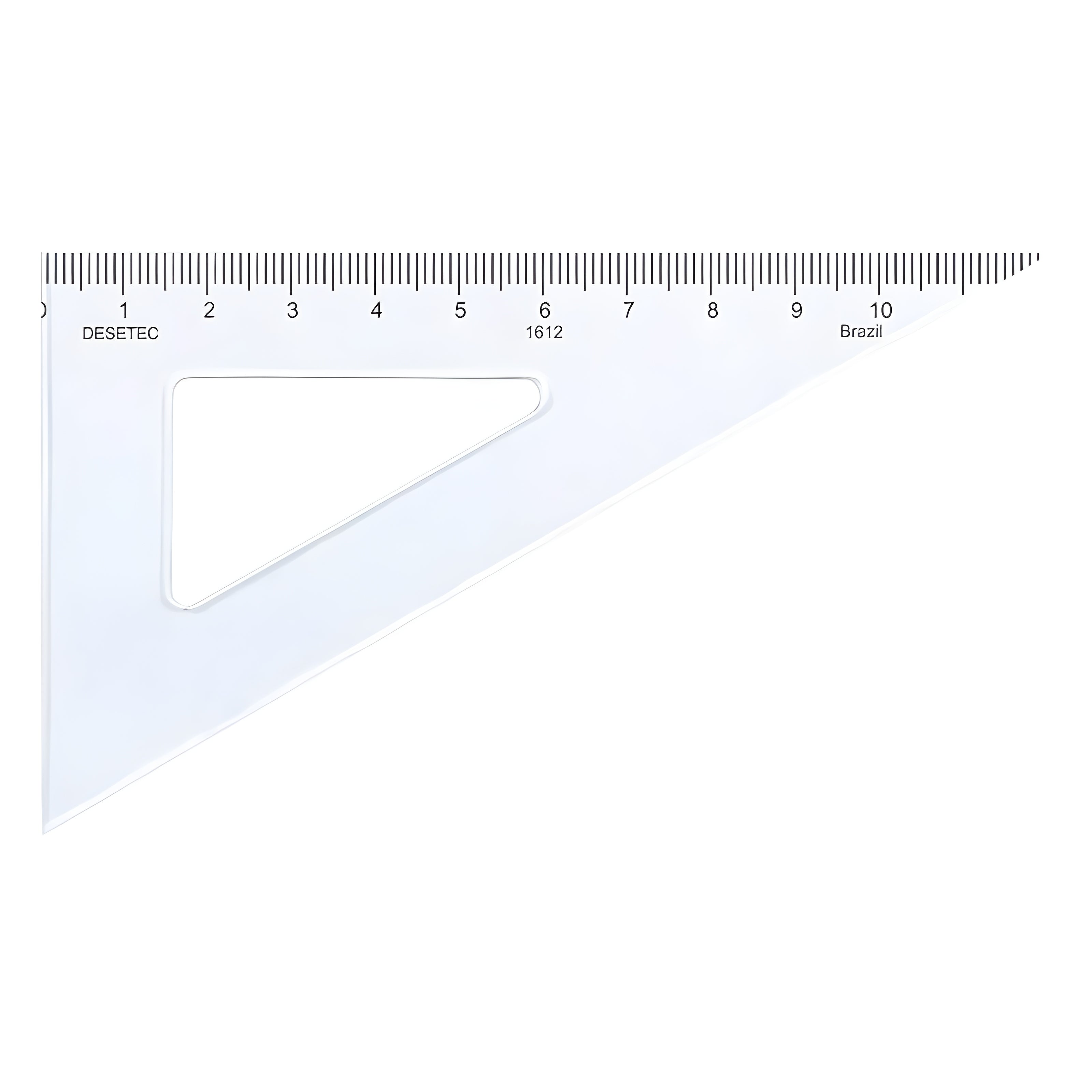 Esquadro Acrílico Trident 12cm com Escala - Ângulo 60° - Usinagem de Alta Precisão - Modelo 1612
