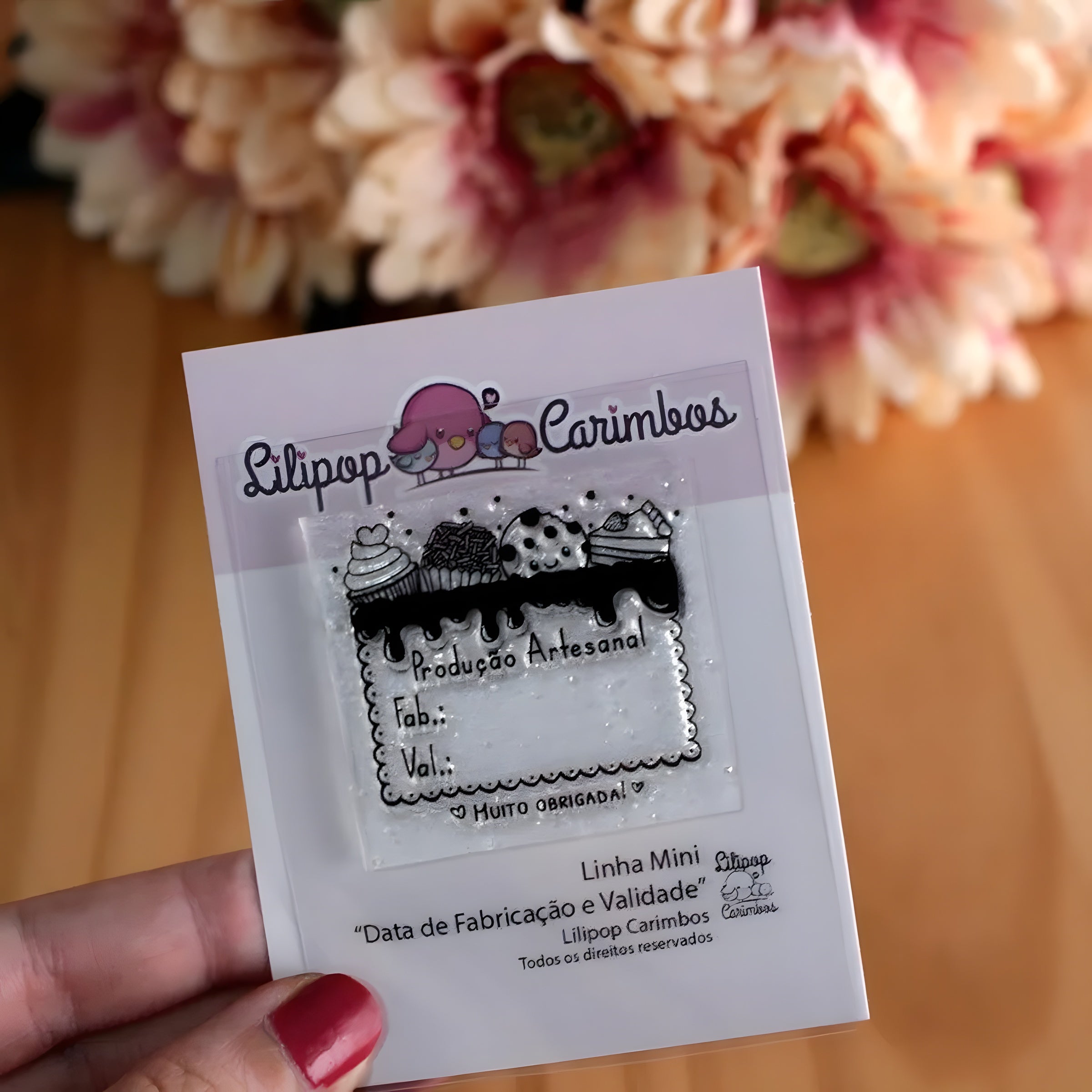 Mini Carimbo Data de Fabricação e Validade Scrapbook - Lilipop