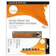 Estojo de Tinta Acrílica Daler & Rowney Simply para Iniciantes com 16 Peças