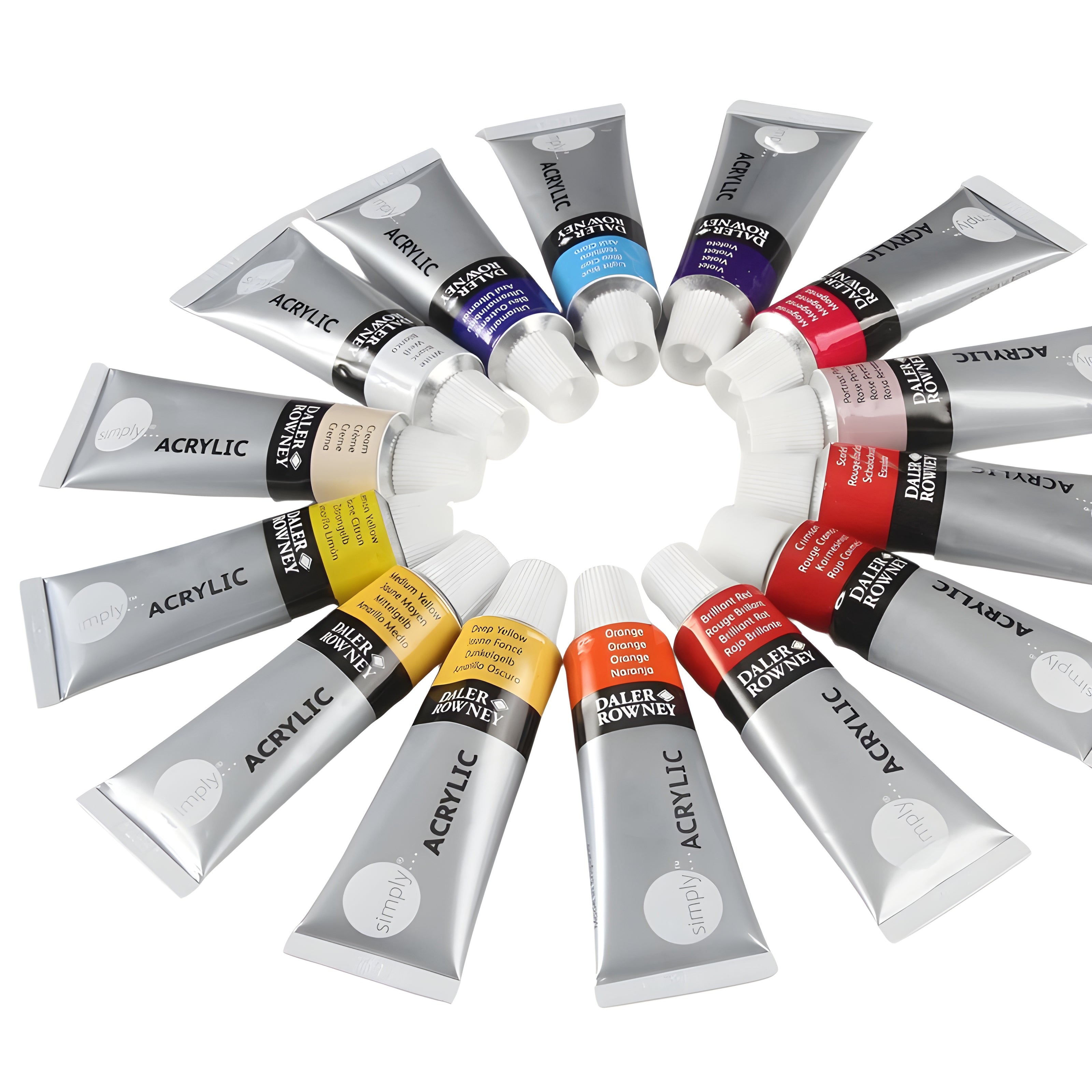 Estojo de Tinta Acrilica Simply Daler & Rowney 12ml com 06 Cores