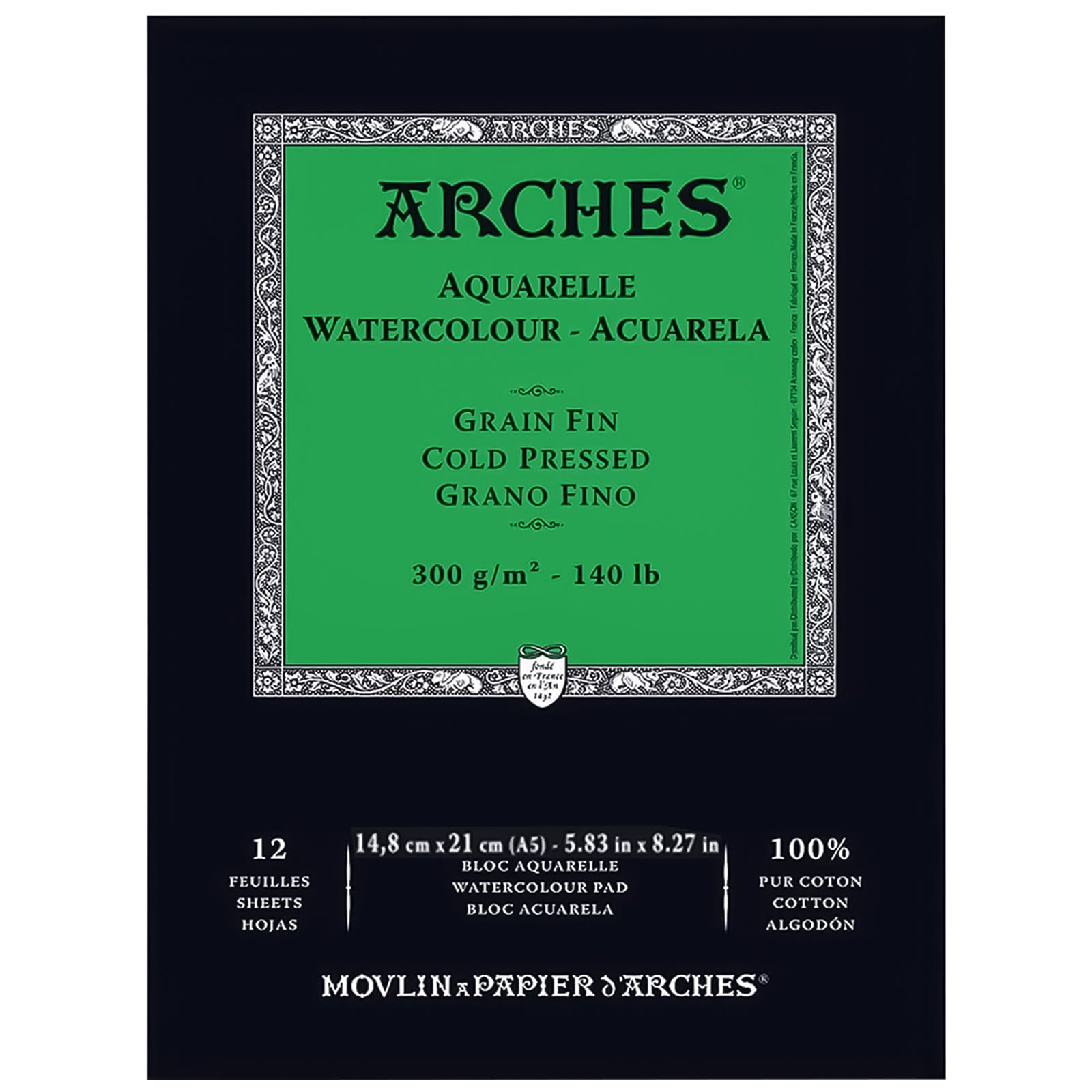 Bloco Aquarela Arches 300 g/m² Grao Fino