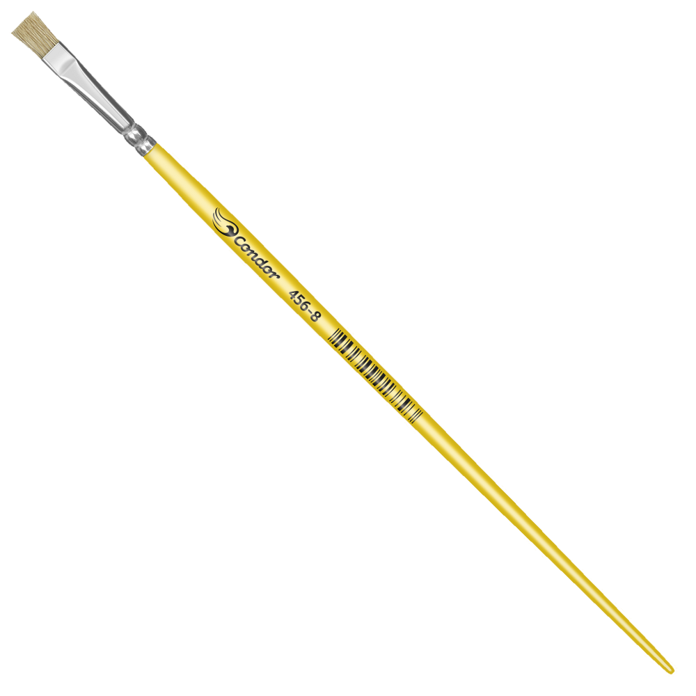 Pincel Condor 456 Chato Pelo Natural Cabo Longo