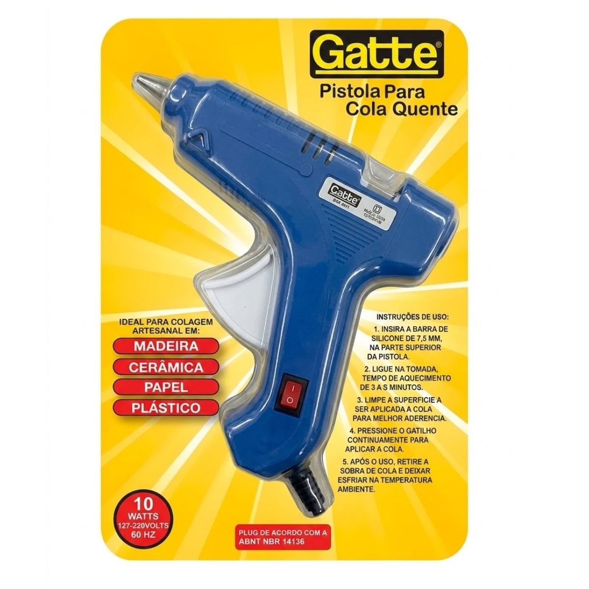 Pistola Cola Quente 10w Pequena Azul 4013 - Make+