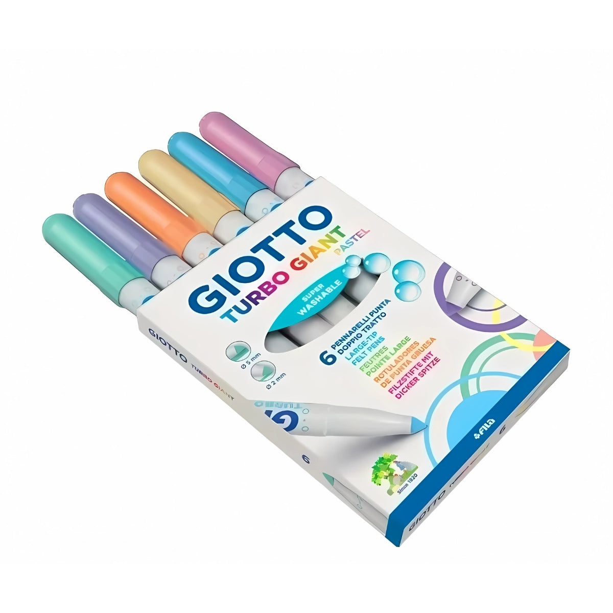 Estojo de Canetinha Giotto Turbo Giant 6 Cores - Tons Pastel 431000
