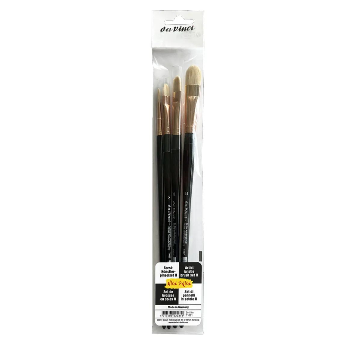 Kit Pinceís da Vinci 11691 Cerdas Basicas Ii com 4 Unidades