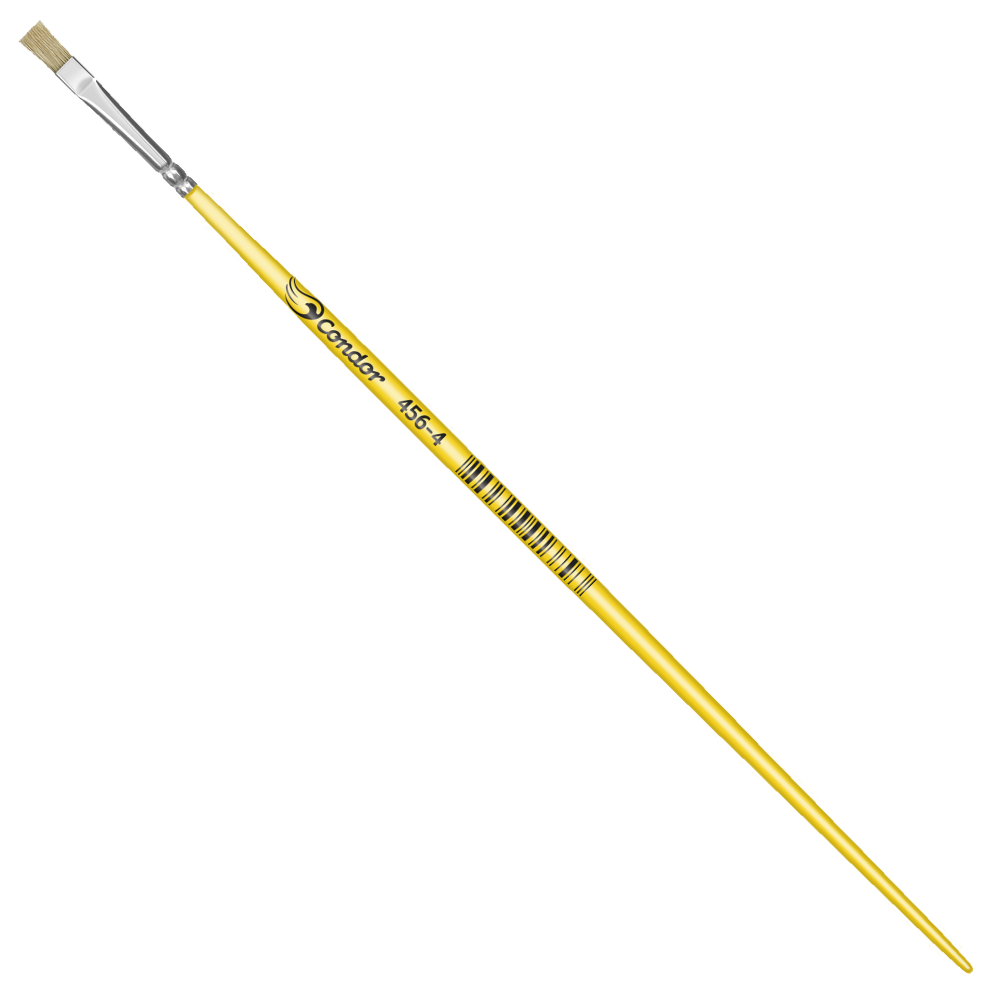 Pincel Condor 456 Chato Pelo Natural Cabo Longo