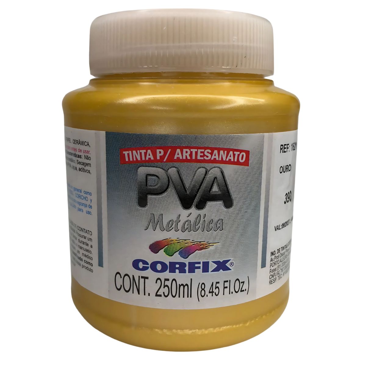 Tinta PVA para Artesanato Corfix Metálica 250ml - 16211