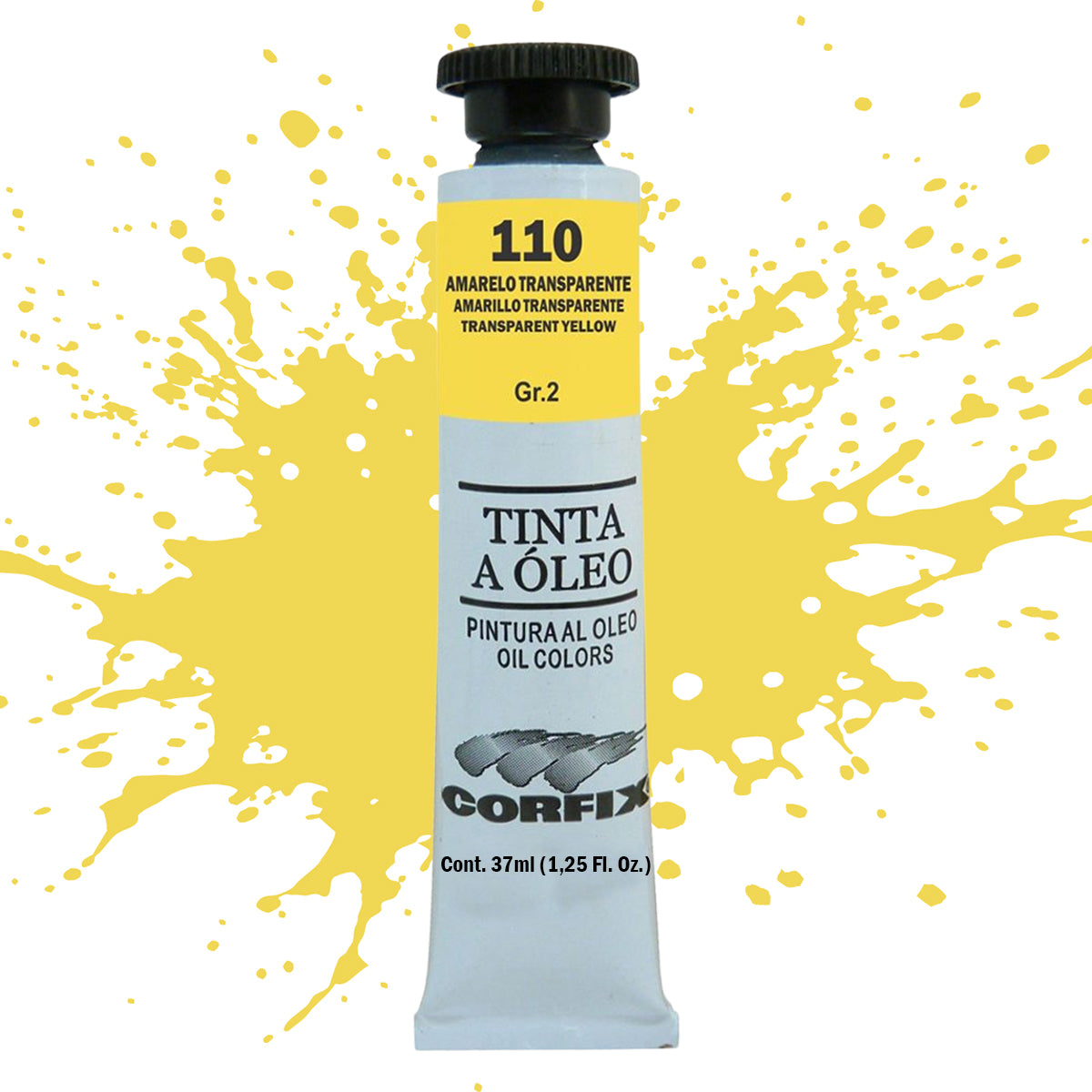 Tinta Óleo Corfix 37ml G2 110 - Amarelo Transparente