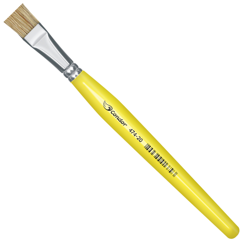 Pincel Condor 474 Chato Pelo Naturais Cabo Curto