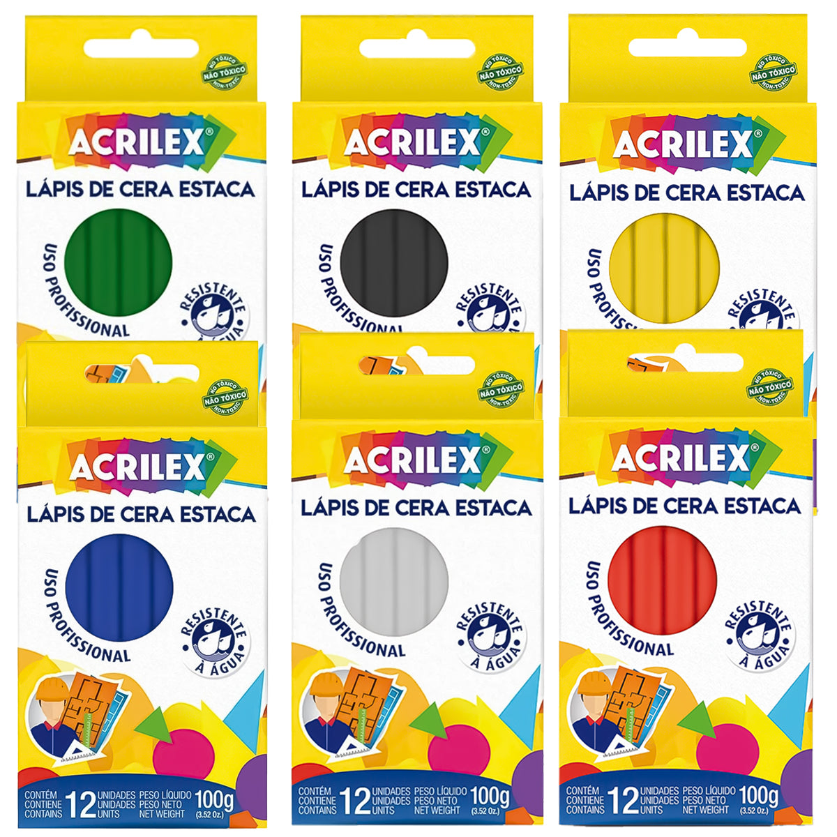 Lapis de Cera Estaca Acrilex 