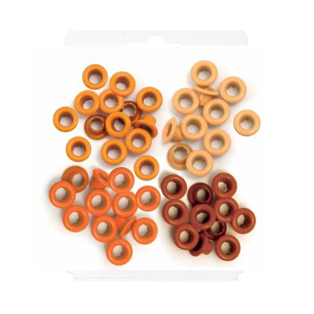 Kit de Ilhoses Standard Eyelets Tons de Laranja 60 Peças - We R Memory Keepers