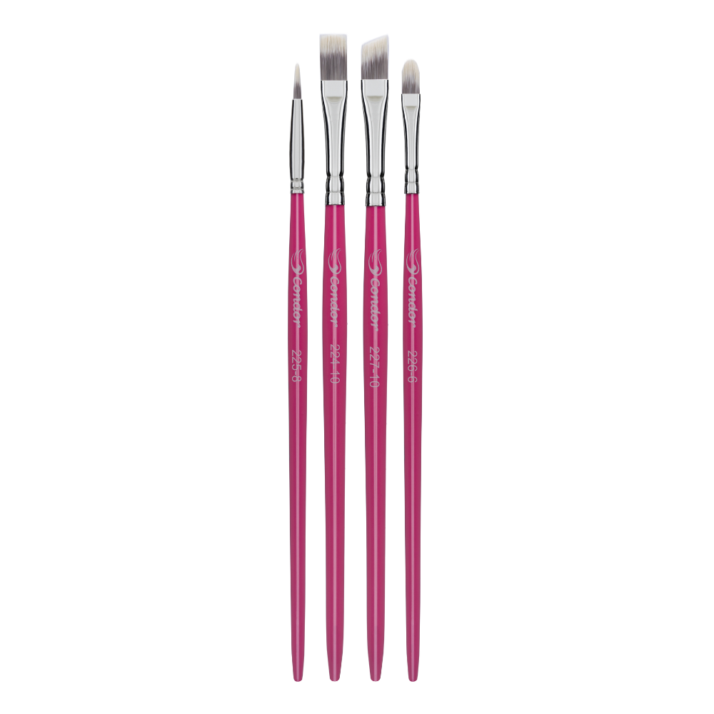 Kit Pincel Artístico Condor 596/4 Formatos Diversos 4 Unidades