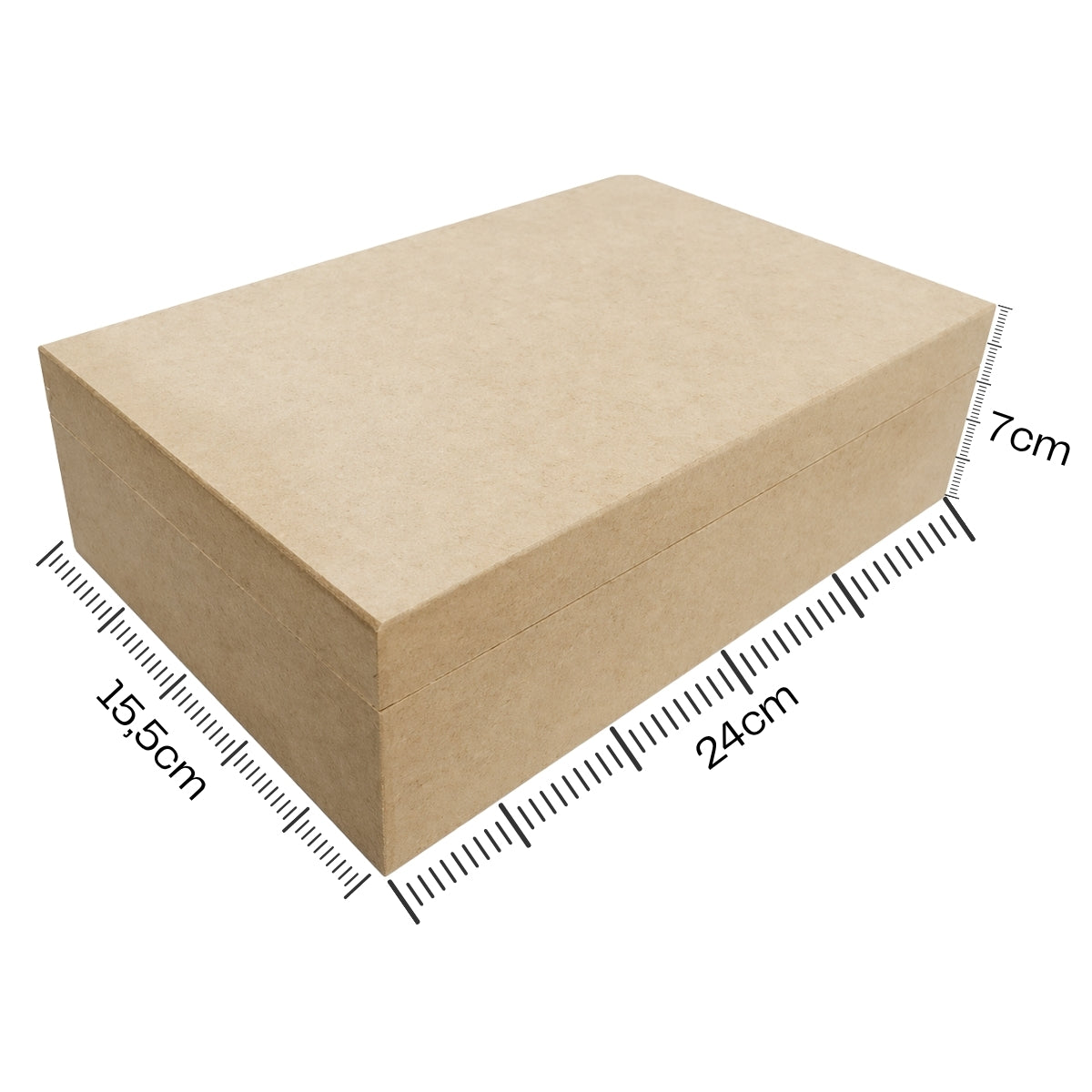 Caixa de Chá com 6 Cavidades de Mdf Cru 24x15,5x7cm