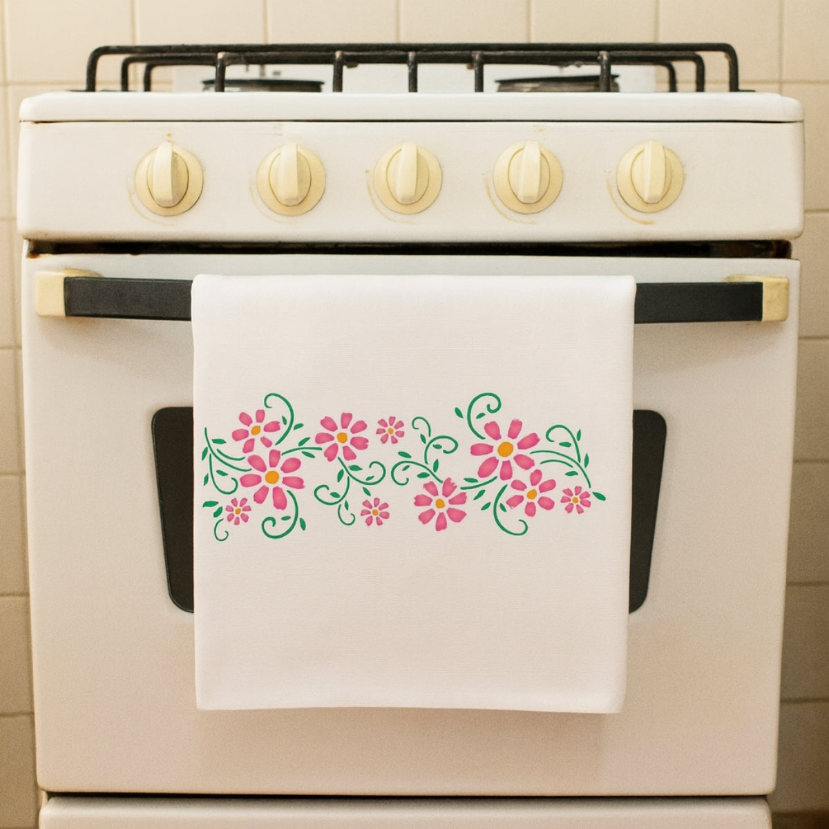 Stencil Opa 10x30cm - Flores Arabesco I - 1082