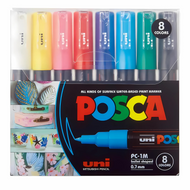 Estojo Caneta Posca Pc-1m Ponta Extra Fina 0.7Mm com 8 Cores
