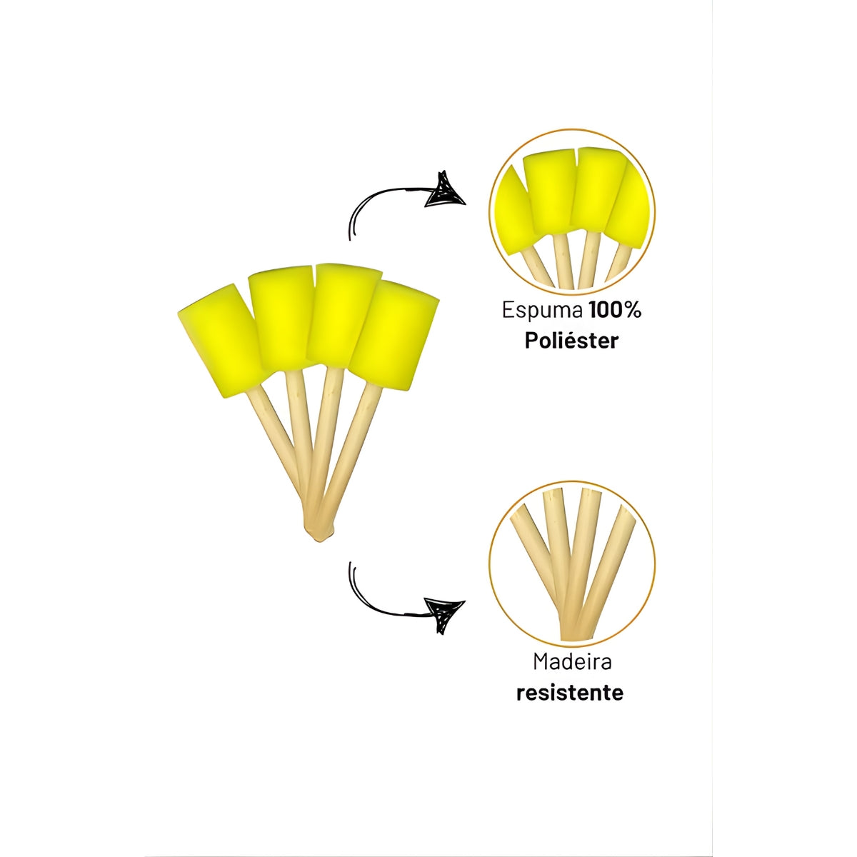 Batedor para Stencil Sapeca com 4 Unidades 080 - Pigmeu