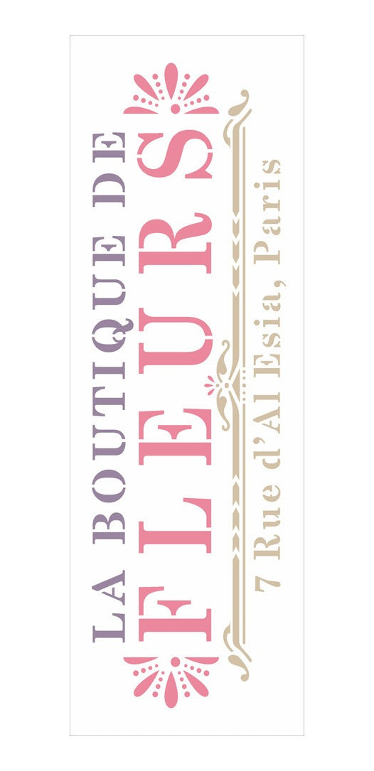 Stencil Opa 10x30cm - Frase La Boutique de Fleurs - 3031