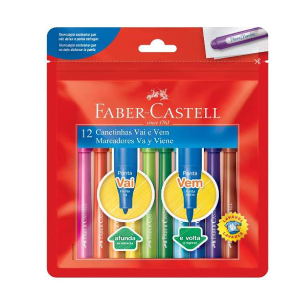 Canetas Hidrográficas 12 Cores - Faber-castell 15.0112Vvzf
