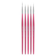 Kit Pincel Acabamento Fino Condor 596/0 Liner e Filete 5 Unidades
