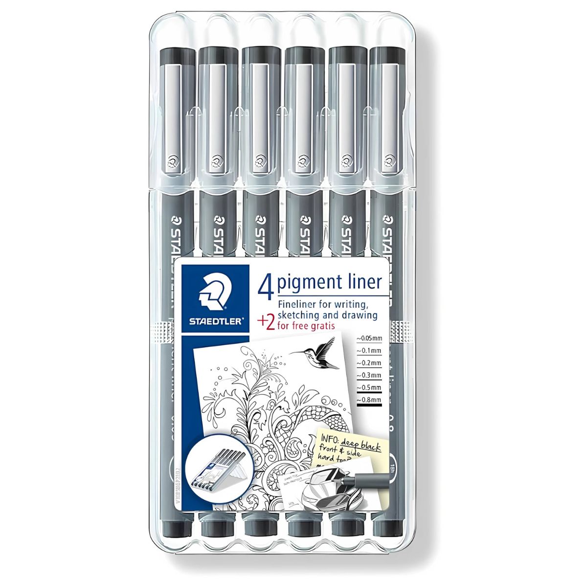 Estojo de Caneta Staedtler Pigment Liner com 06 Unidades