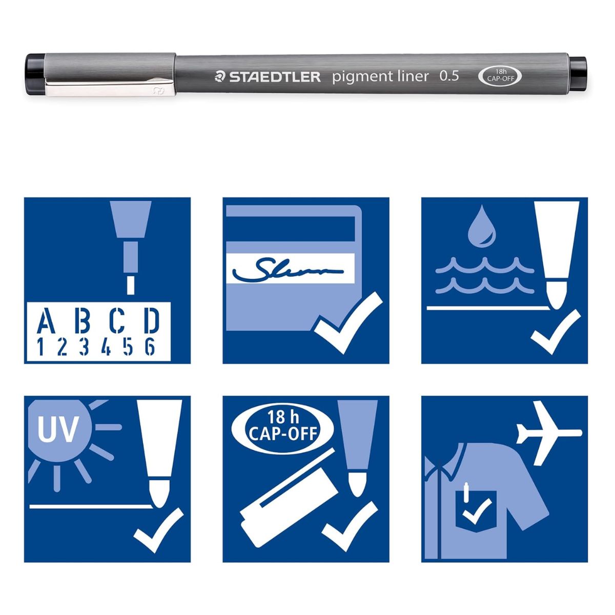 Estojo de Caneta Staedtler Pigment Liner com 06 Unidades