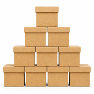 Caixa Tampa Sapato Madeira Mdf Cru 8x8x8cm com 10 Unidades