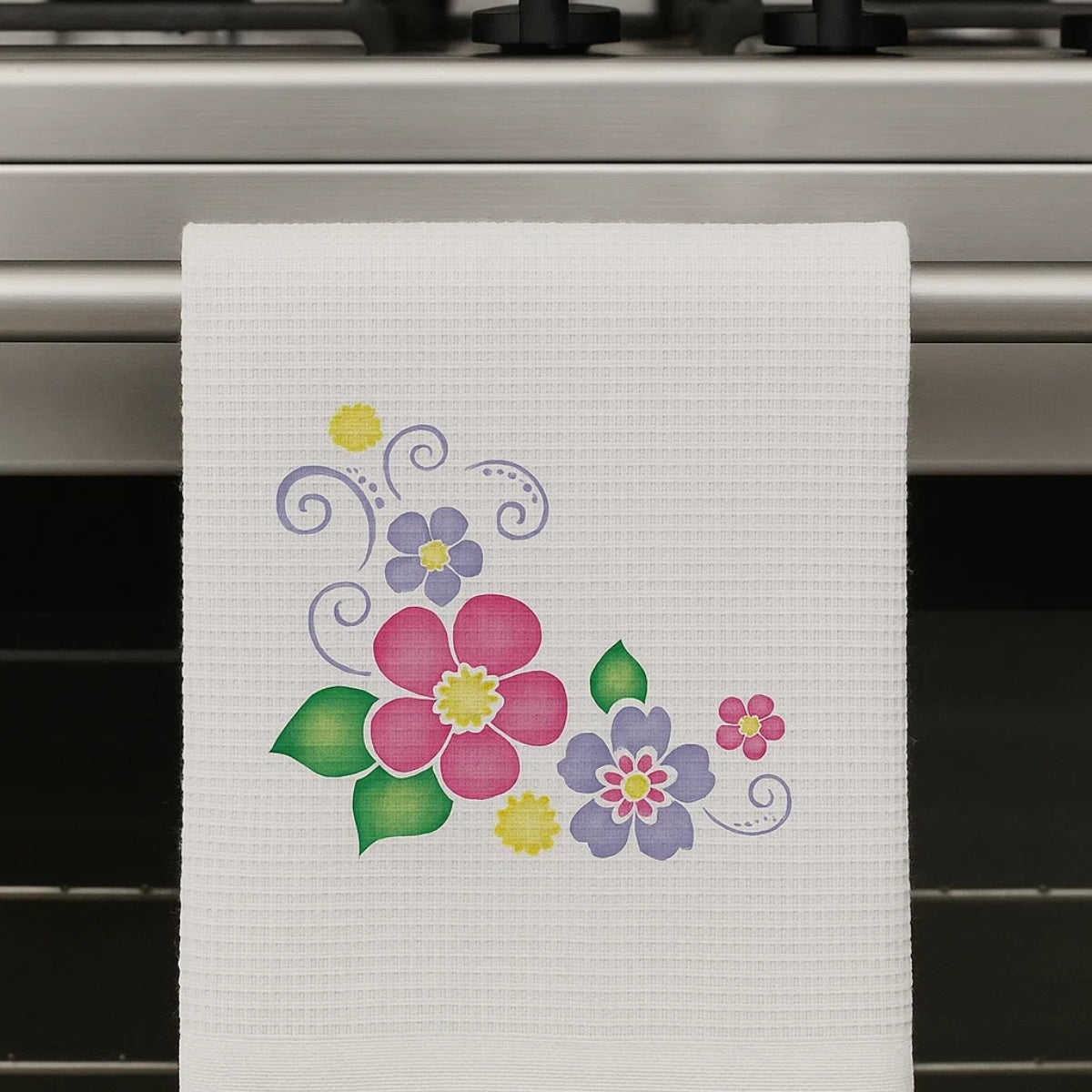 Stencil Opa 14x14cm - Cantoneira Flores Iii - 1136