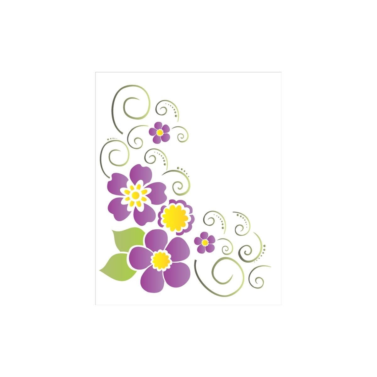Stencil Opa 20x25cm - Cantoneira Flor - 1159