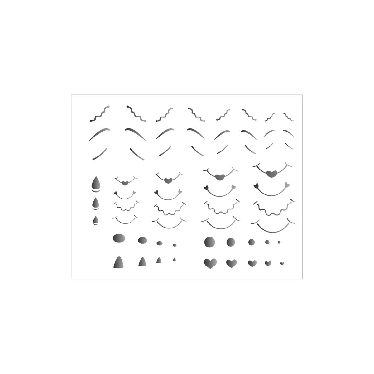 Stencil Opa 20x25cm - Nariz, Boca e Sobrancelhas - 1179