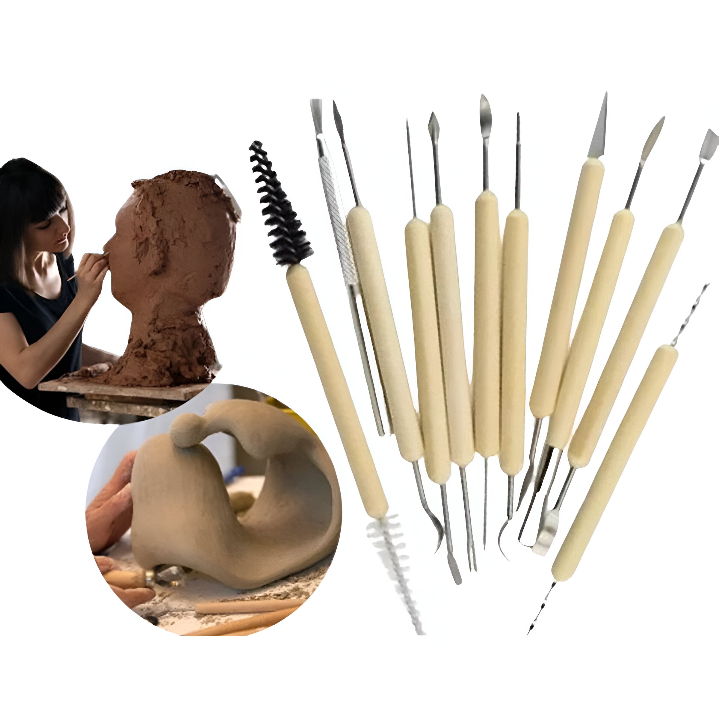 Kit Estecas de Madeira Sinoart com 11 Peças