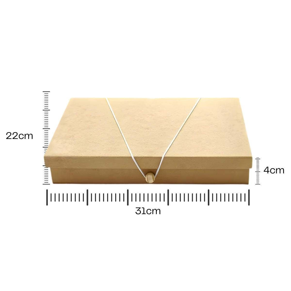 Caixa com Elástico para Sulfite A4 Mdf Cru 31x22x4cm