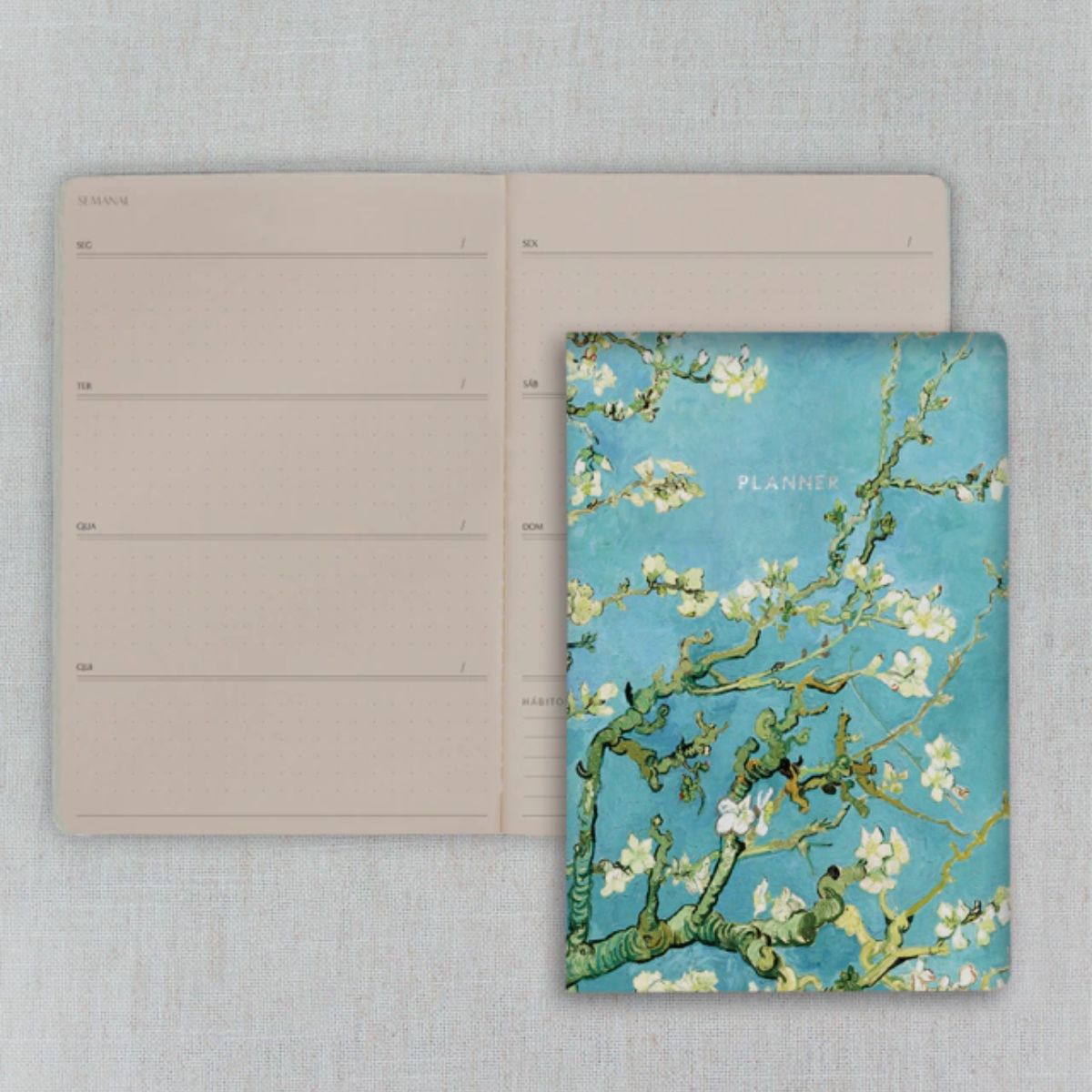 Planner Semanal Folk Books Pontilhado 20x13,5 Amendoeira em Flor