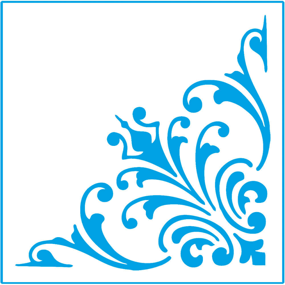 Stencil - Cantoneira Ii 10x10cm para Pintura Decorativa e Artesanato St-x-043 - Litoarte
