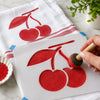 Stencil Cerejas 10x10cm para Pintura Decorativa e Artesanato Stx-013 - Litoarte
