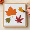 Stencil - Folhas Outono 10x10cm para Pintura Decorativa e Artesanato St-x-056 - Litoarte