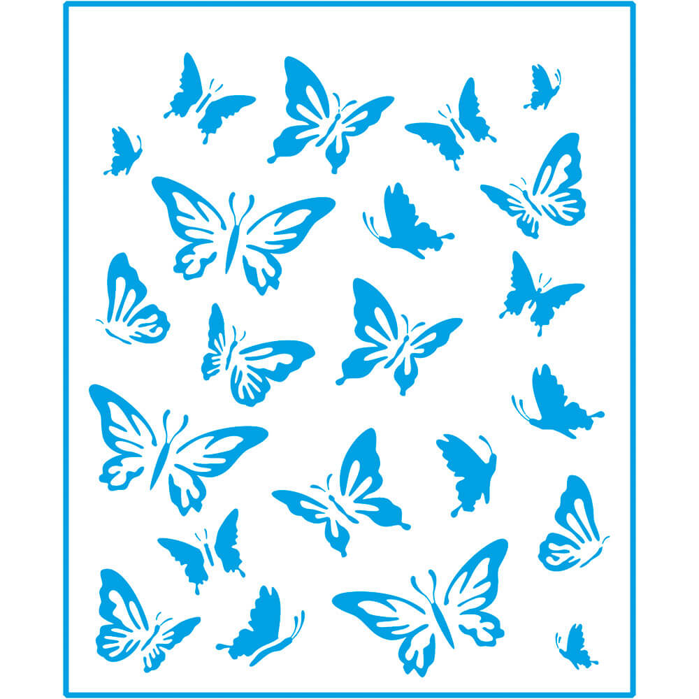 Stencil Médio Borboletas 17x21cm para Pintura Decorativa e Artesanato Stm-105 - Litoarte