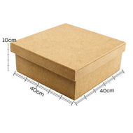 Caixa Tampa Sapato Madeira Mdf Cru 40x40x10cm