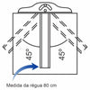 Régua T Fenólica Trident com Borda de Acrílico e Cabeçote Fixo 80 Cm - Modelo 5608
