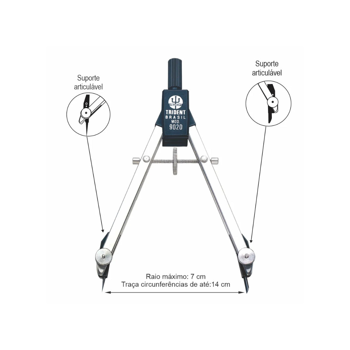 Compasso Técnico Trident Balaustre com Adaptador Universal - Modelo 9020
