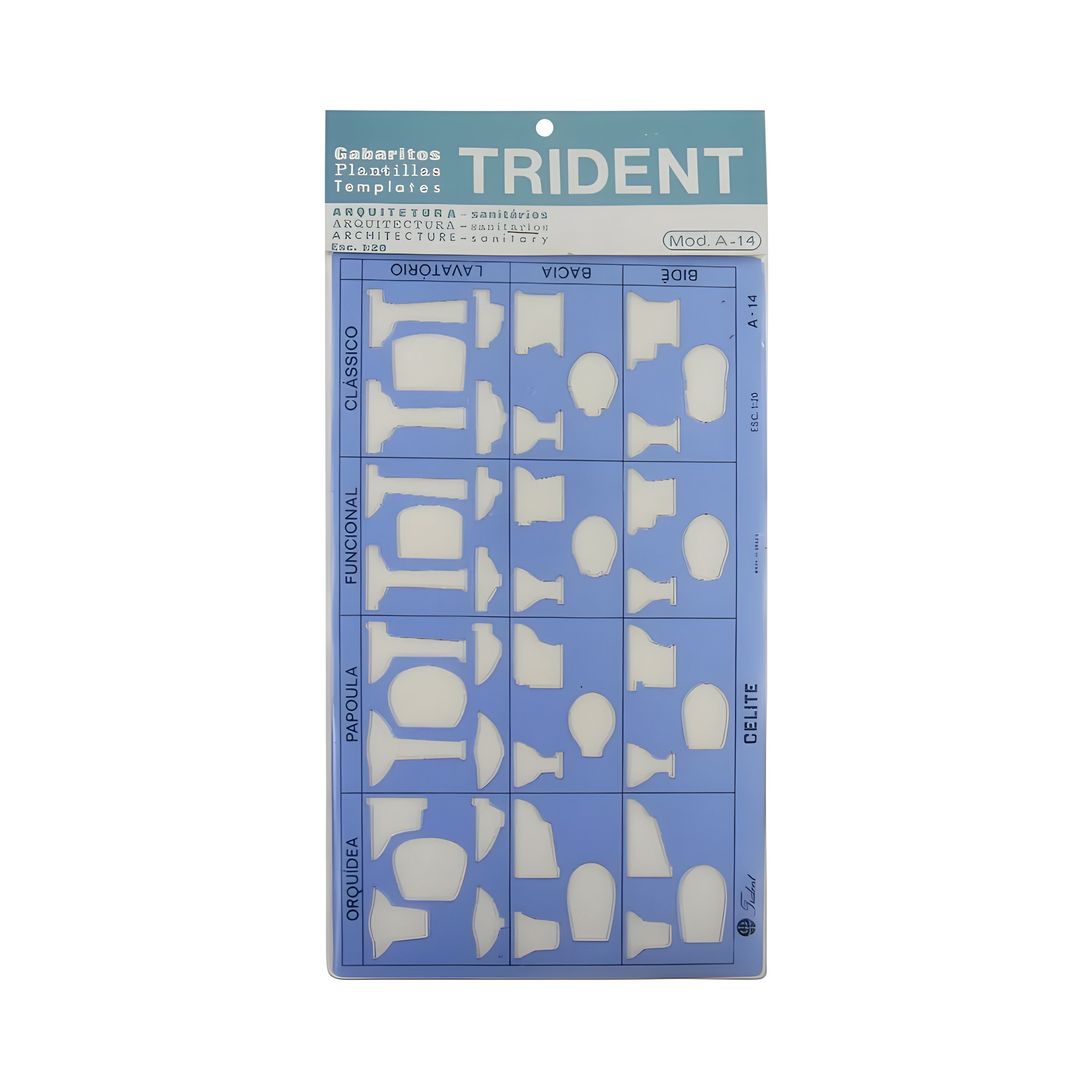 Gabarito de Sanitários para Desenhos Trident Mod A14