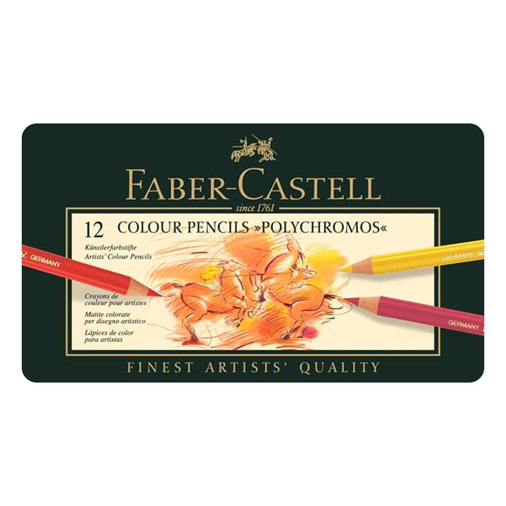 Estojo Lápis de Cor Polychromos 12 Cores Faber-castell 110012