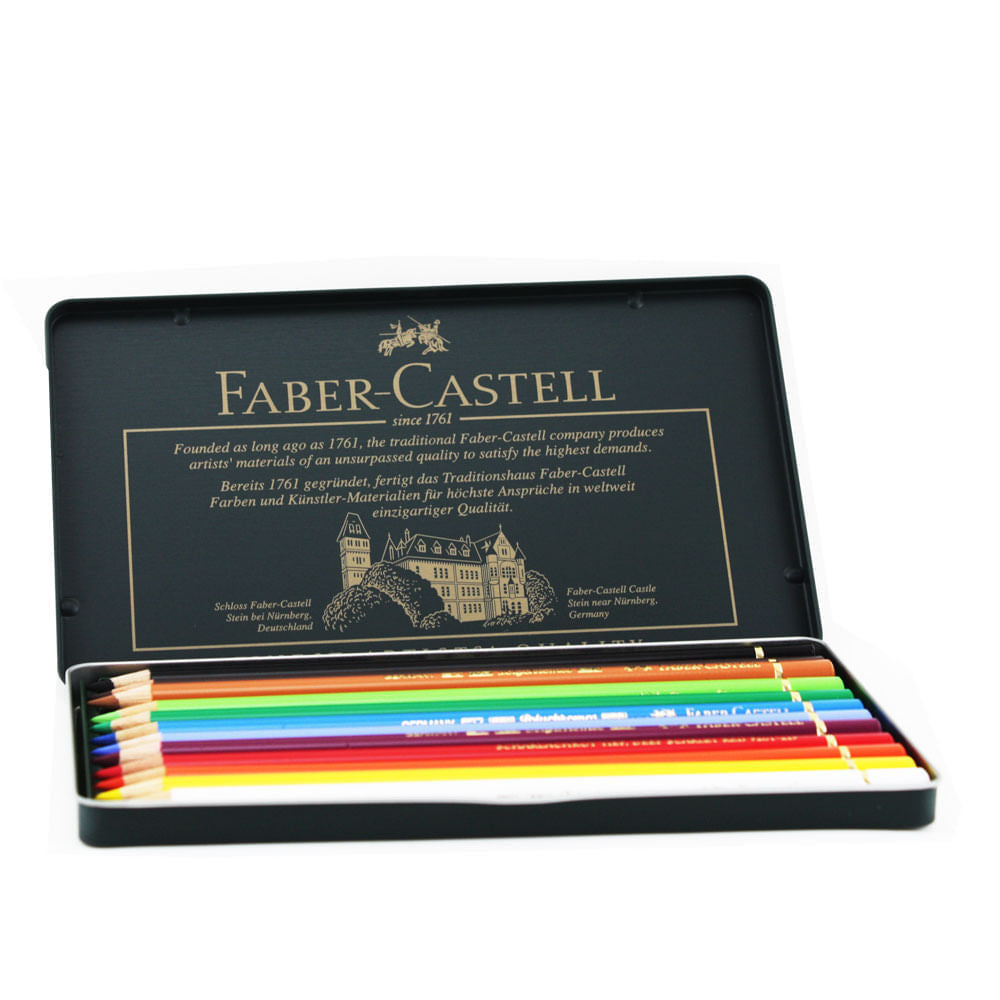 Estojo Lápis de Cor Polychromos 12 Cores Faber-castell 110012