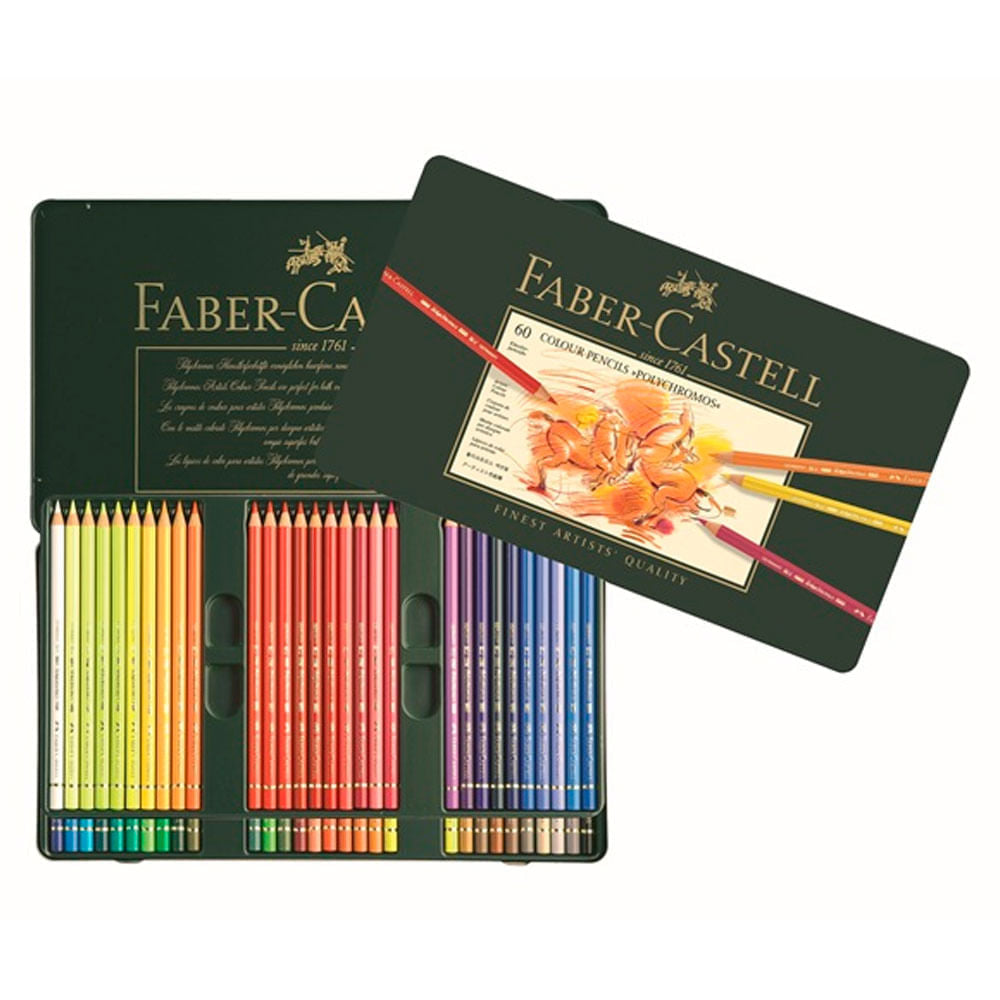 Estojo Lápis de Cor Polychromos 60 Cores Faber-castell 110060