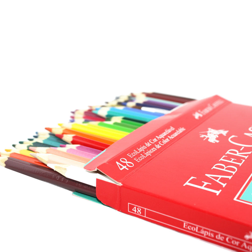 Estojo Lápis de Cor Ecolápis Aquarelável 48 Cores Estojo Metálico - Faber-castell 120248g