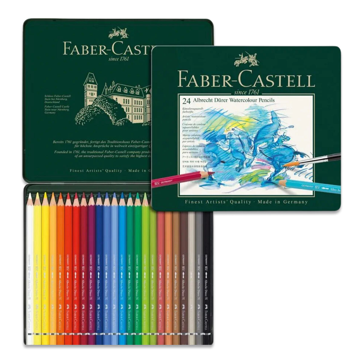 Estojo Lápis de Cor Aquarelável Albrecht Dürer 24 Cores Faber-castell 117524