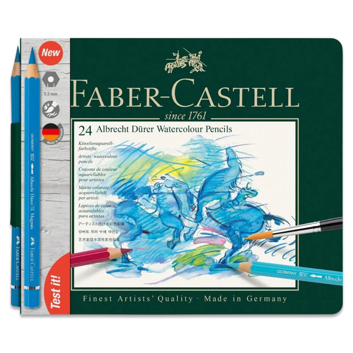 Estojo Lápis de Cor Aquarelável Albrecht Dürer 24 Cores Faber-castell 117524