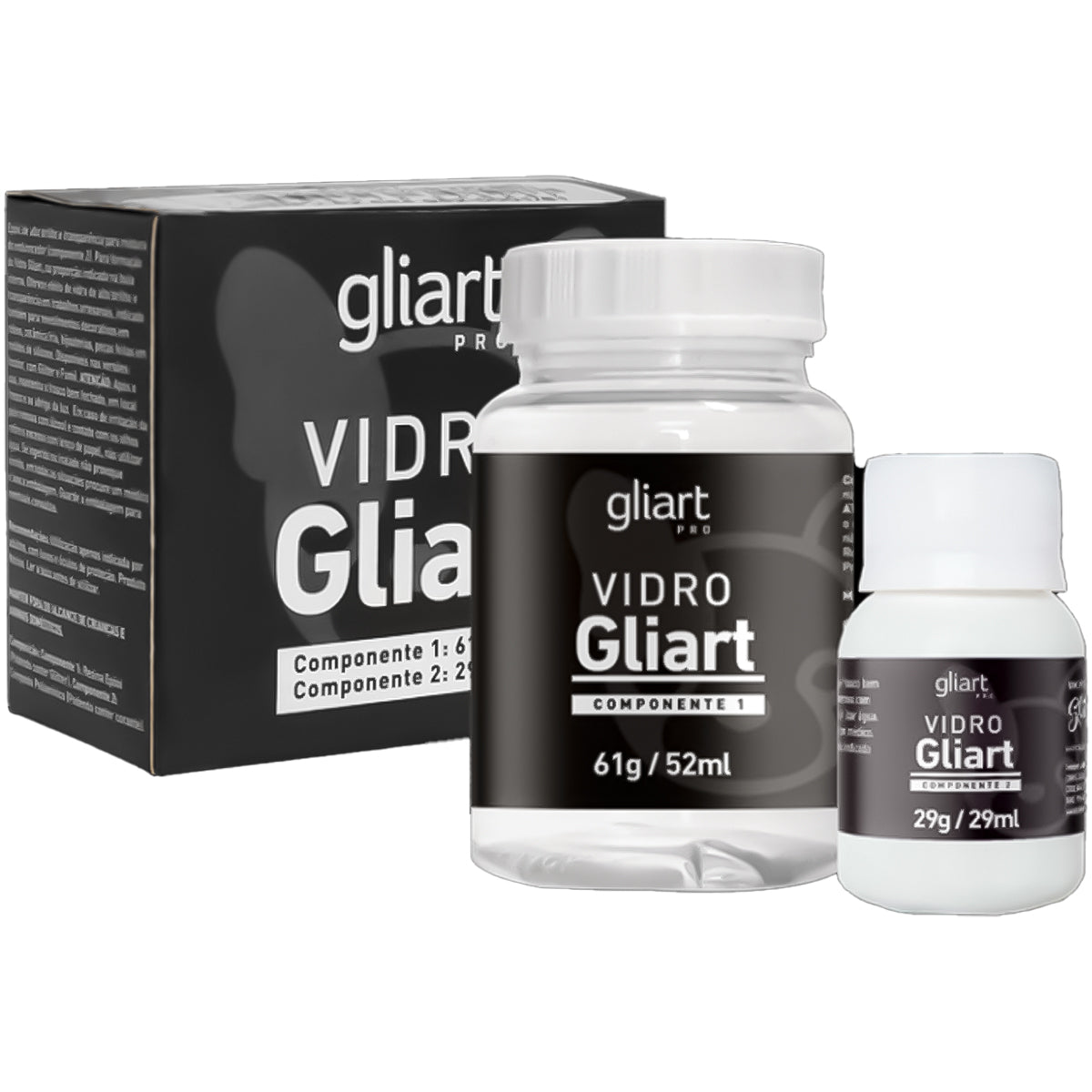 Kit Vidro Líquido Glitter 81ml Incolor 