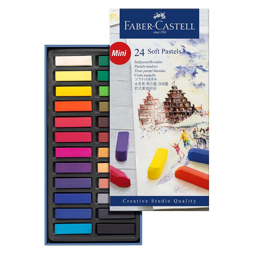 Estojo Giz Pastel Seco Curto Creative Studio 24 Cores - Faber-castell 128224