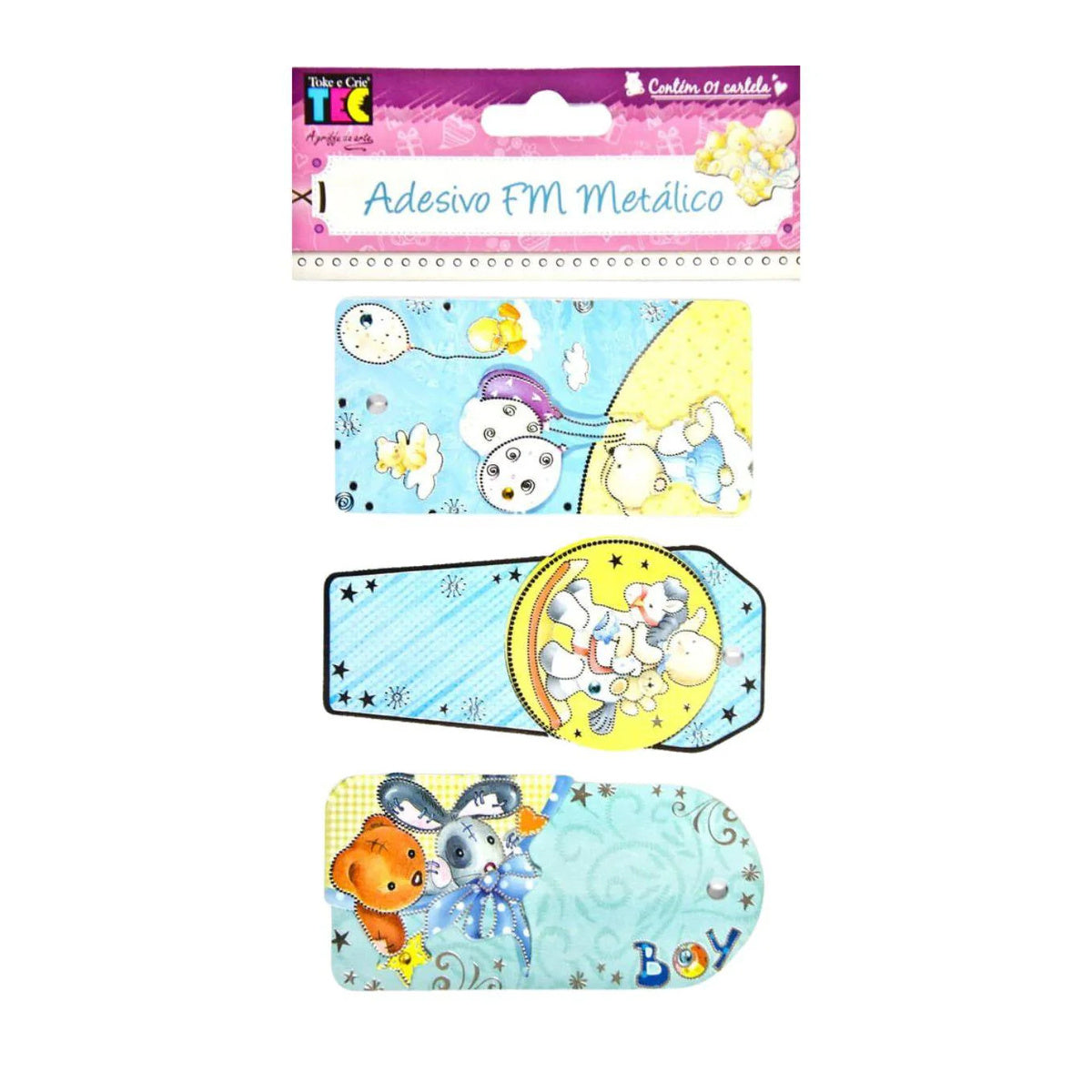 Adesivo Decorativo Metálico Bebê Menino - Toke e Crie